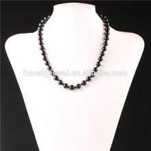 handmade necklace jewelry, natural stones black agate beaded necklace for men