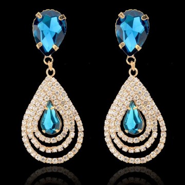 Pendientes de gota de diamantes de imitación de círculo Joyería de moda