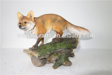polyresin outdoor custom antique animal statues fox figure