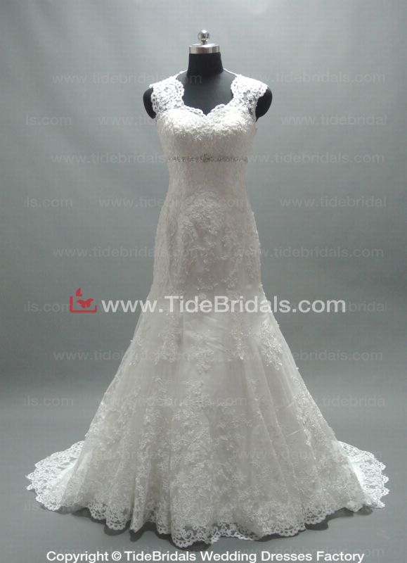 2014 Popular Mermaid Lace Keyhole Bridal Gown Wedding Dress (AS2662)