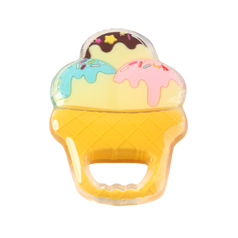 cute ice cream shaped baby silicone teether