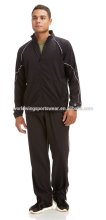 Mens 100% nylon microfibre black with white pipings and 2 side zippers pockets full zip up jacket
