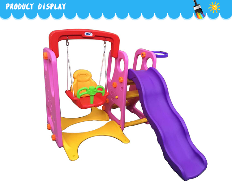 3 In 1 Sport plastic toy children swings and slide combination set baby swing