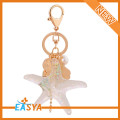 Atacado moda colorida Starfish charme Metal chaveiro para Unisex