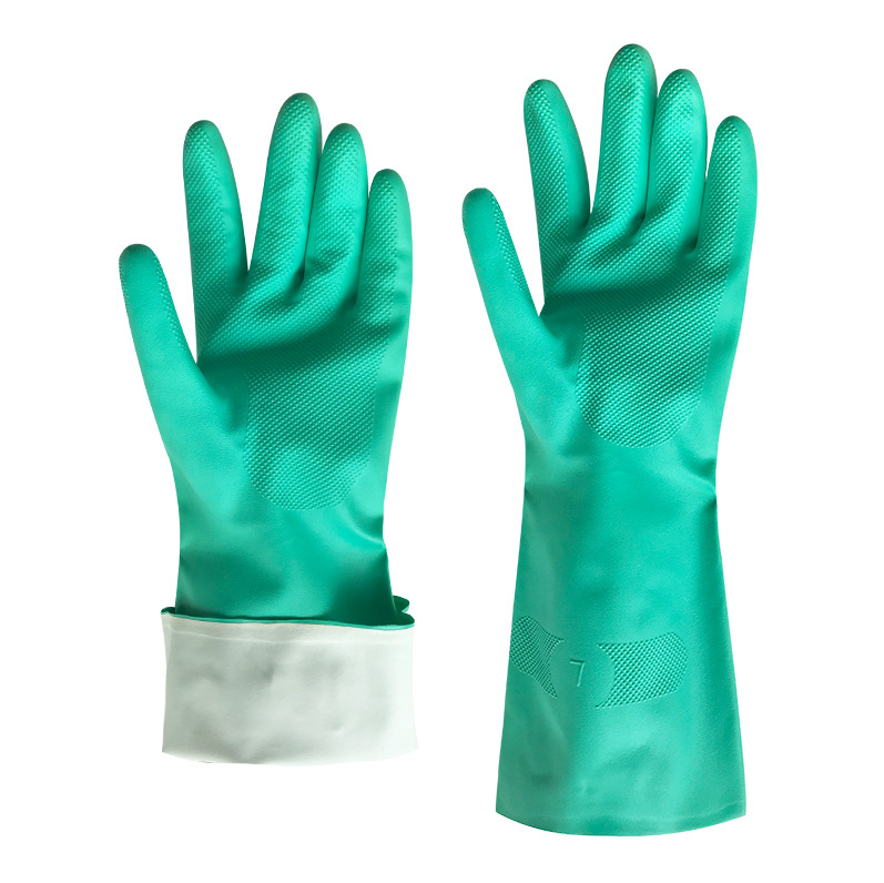 Chemical Resistant Nitrile Full Coating Glove Waterproof Acid Oil Resistant Home Industry Tool Cleaning Gloves