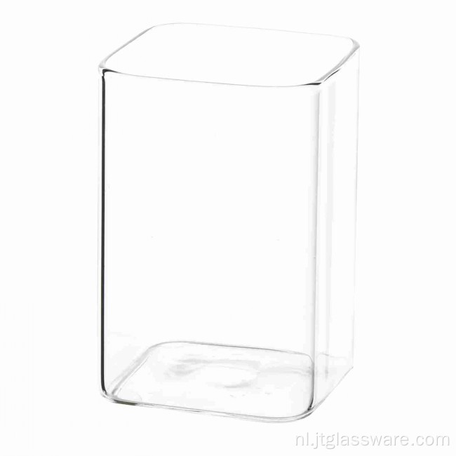 Rechthoekige enkelwandige glazen beker