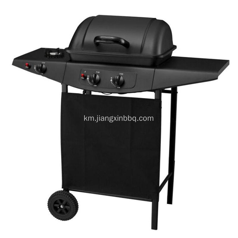 2 ចង្ក្រានហ្គាស BBQ Grill ជាមួយ Side Burner