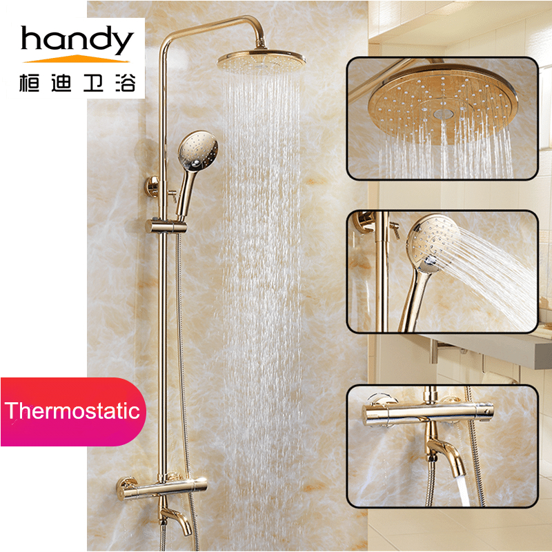 Gold Thermostatic Shower Mixer taps