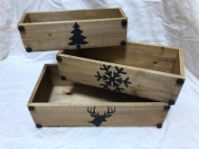 Rectangular Solid Wood Decoration Basket