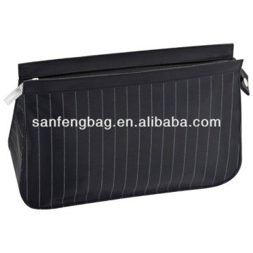 Black toilet bag with pinstriped pattern black