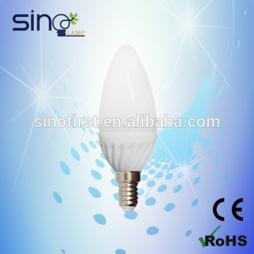 E14 Ceramic led candle bulb , E14 LED candle light 3w