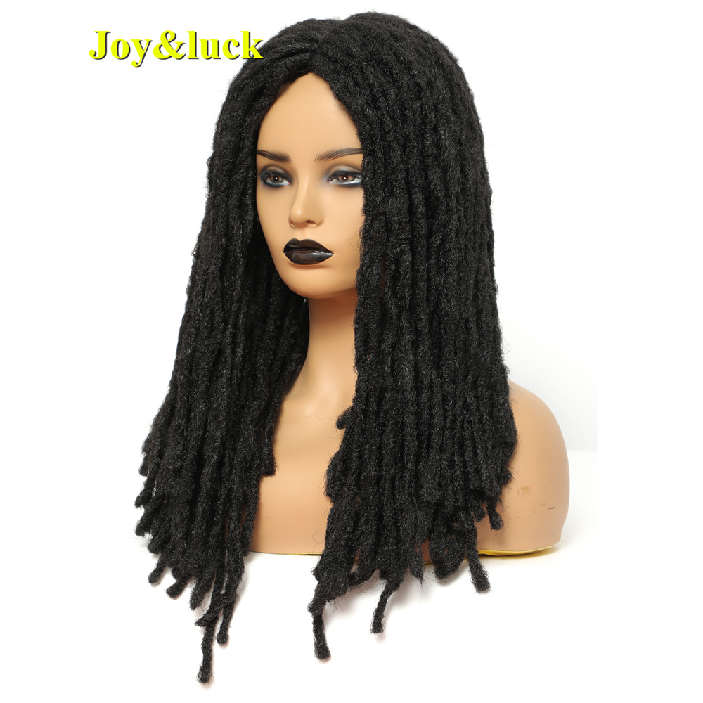 New Crochet Braids Wig Long Straight Dreadlock Black Mix Brown Hair Wigs For Women Or Men Synthetic Braiding Hair Style