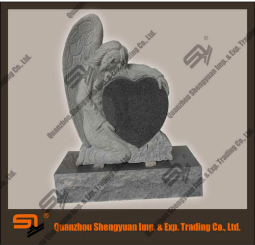 angel with heart gravestone design