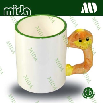 11oz ceramic sublimation mug with animal handle