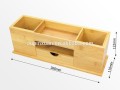 nuevo diseño Bamboo Desk Organiser With Drawer caja de almacenamiento de bambú con portalápices