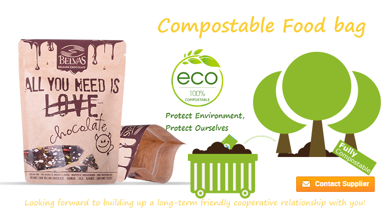 Laminated Aluminum Foil Side Seal Compostable Cookies Bags