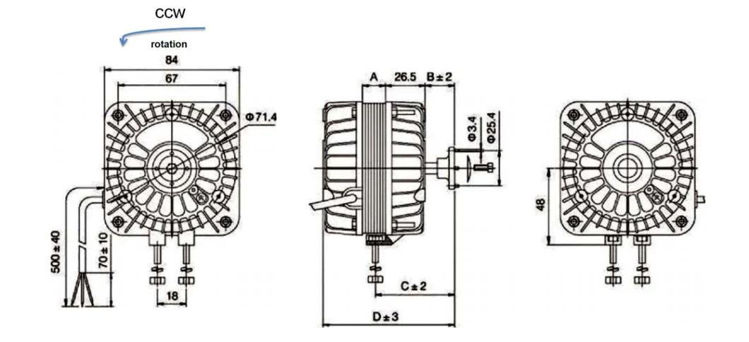 5W 16W 25W 34W Copper Wire Condenser Freeze Cooling Fan Motor for Refrigerator