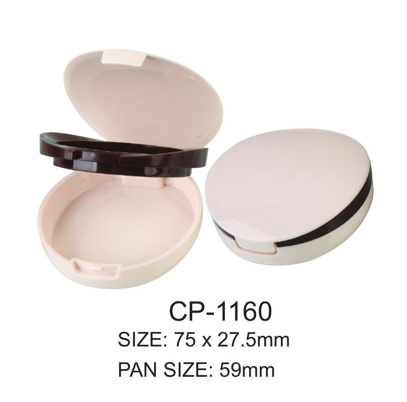 Empty Plastic Round Cosmetic Compact CP-1160