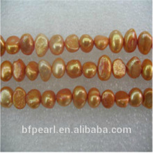 Wholesale Natural Pearls Jewelry Smooth on Both Sides Golden Pearls Loose Strand
