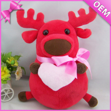 20cm Sitting All Red Customized Plush Christmas Deer, Plush Toy Deer, Elk Plush Toys