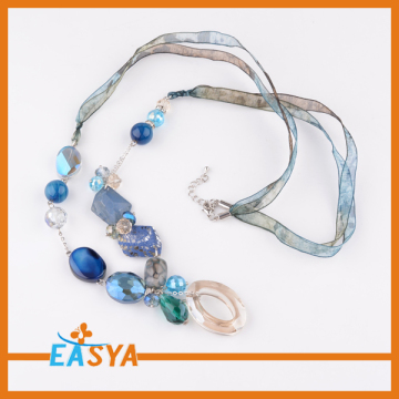 Fancy Sets Blue Beaded Necklace