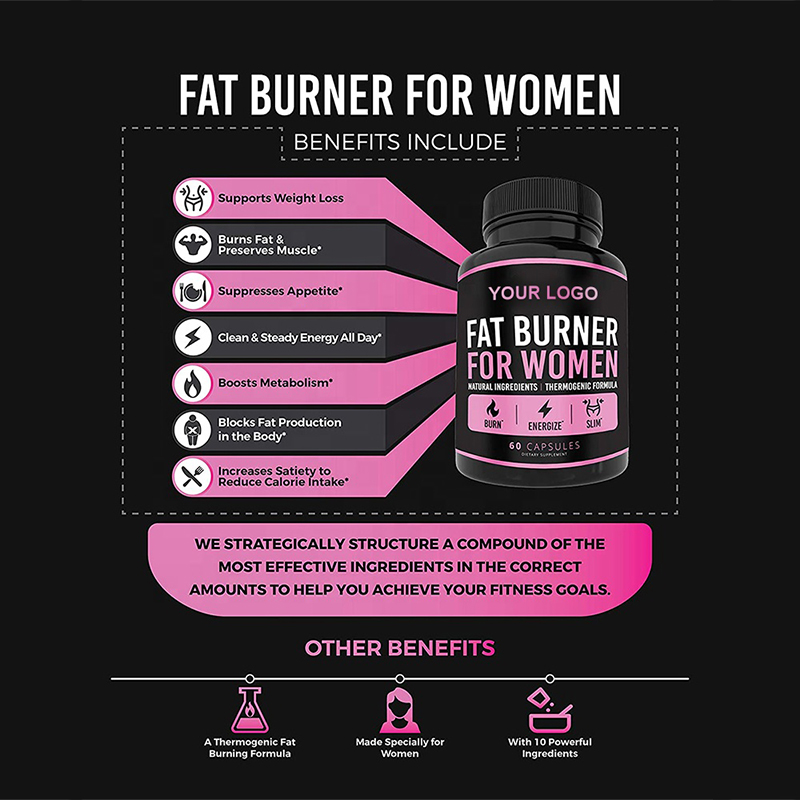 OEM/ODM 100% Organic weight loss fat burner capsules Women Fat Burner capsules for body slim