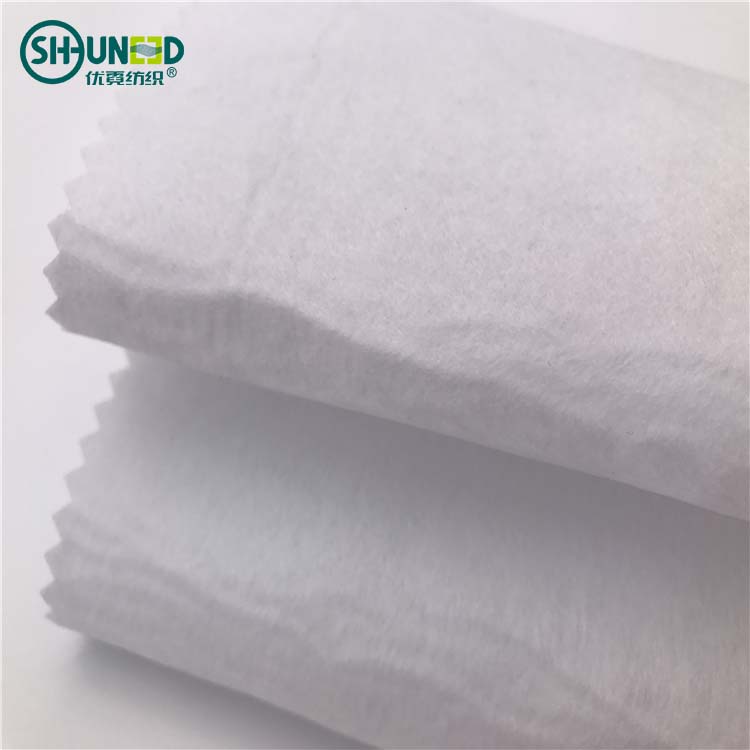 SGS certificated high quality eco-friendly aid-laid 90gsm polyester/viscose cut away nonwoven embroidery backing paper fabric