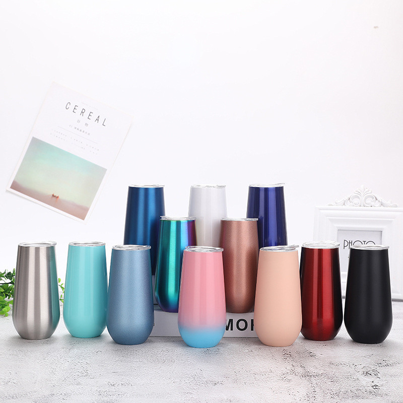 Paint Spraying Egg Tumbler Cups Tumbler Stainless Steel Egg Wine Solid Eco- Friendly Hot Selling Personalized 6oz Tea Mugs Box