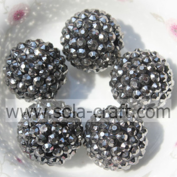 Newest Lead Black 18*20MM Rhinestone Beads For Kids Necklace Making