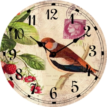 Birds Glass  Gift Clock