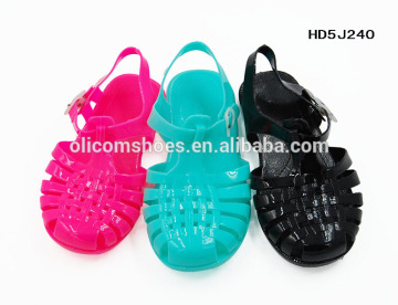 2015 Sweet Girl Jelly Sandal Shoes Buckle Strap Rain Sandals