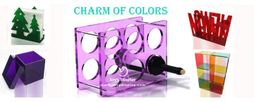 Customized colour acrylic wine display rack stand