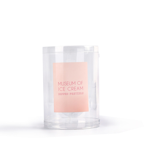 custom Clear plastic cylinder packaging container with lid