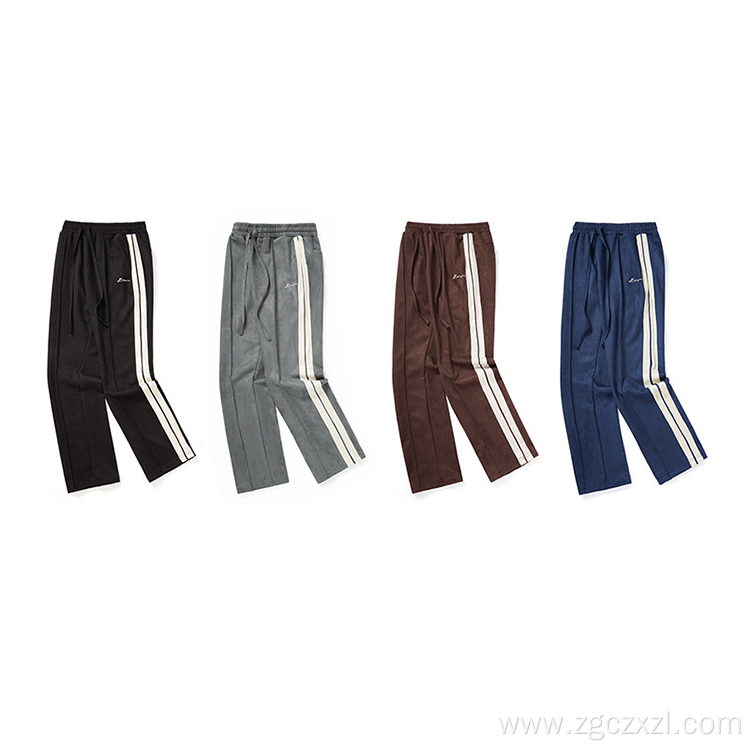 Suede side webbing embroidered trousers