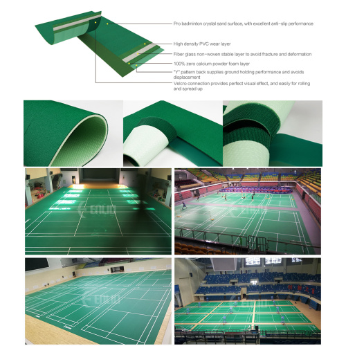 Badminton Court Flooring professionnel en utilisant