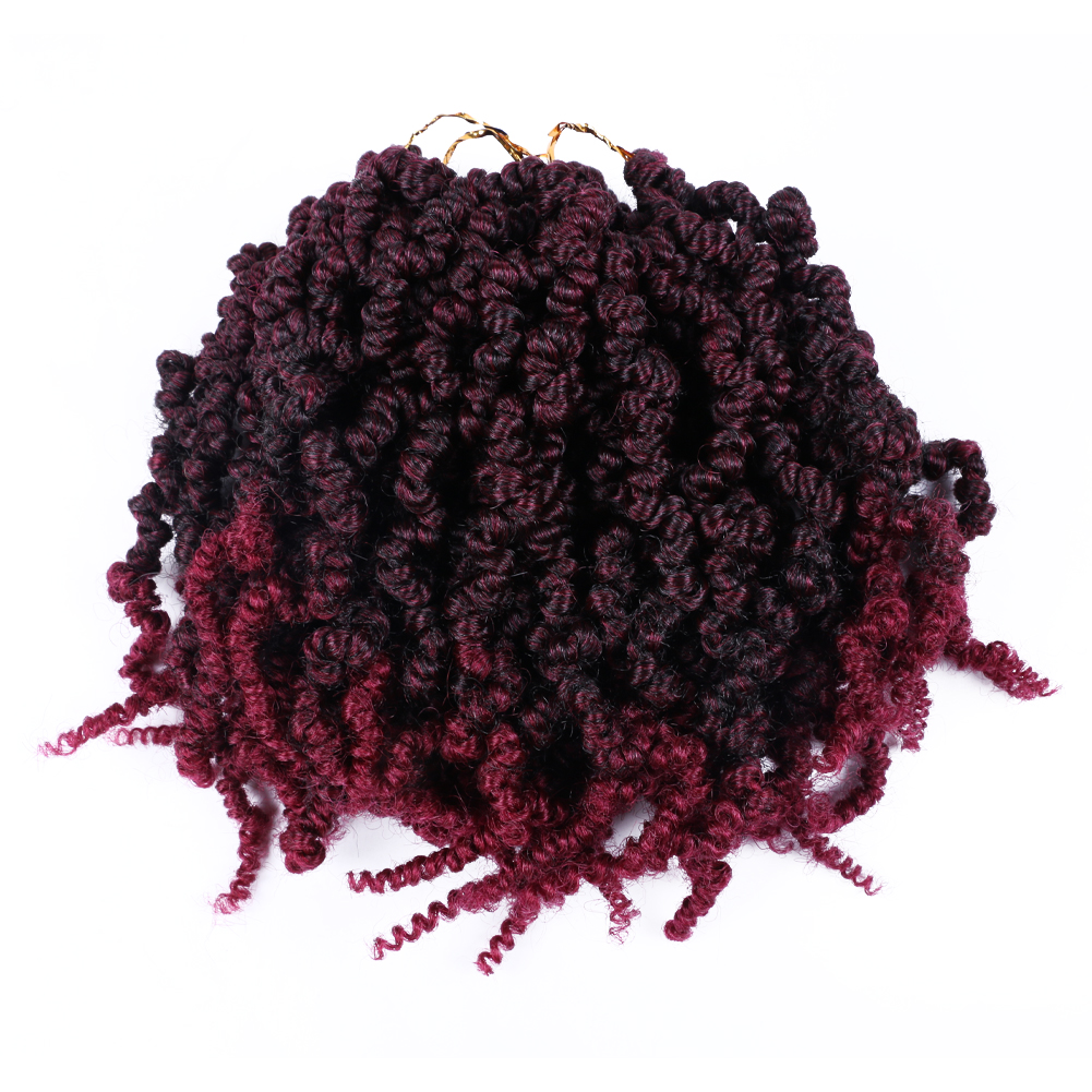 Pre-twisted Spring Twist Crochet Hair Extension Curly Spring Twist Braiding Hair Synthetic Fiber Solid And Mix Color