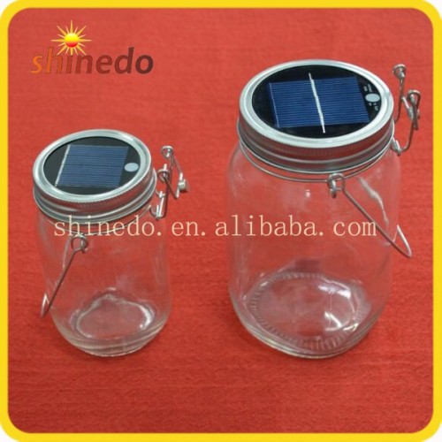 Solar Powered stainless steel solar sun jar light for garden
