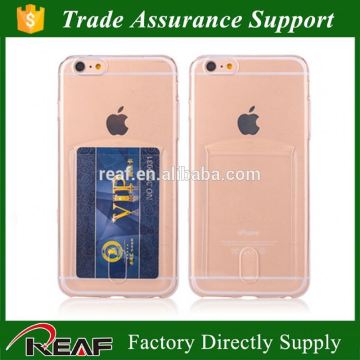 Fashion clear soft phone case factory with card sleeve