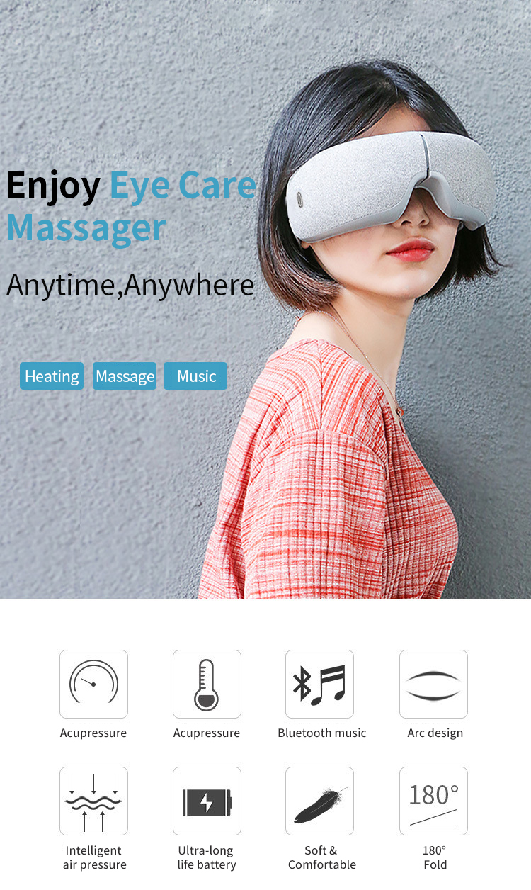 health care music player acupressure heating eye care massager