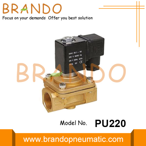 24VDC Brass Solenoid Valve PU220A-06 PU220A-08 3/4 &quot;1&quot;