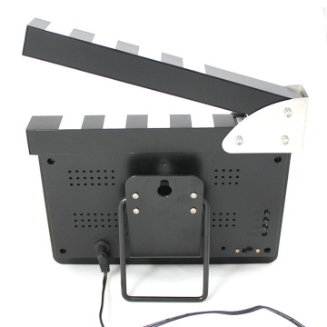 Clapper de filme com despertador digital