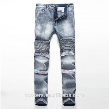 customization young straight jeans fold men jeans trousers negotiate pirce