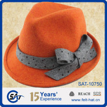 orange pure wool felt lady hat