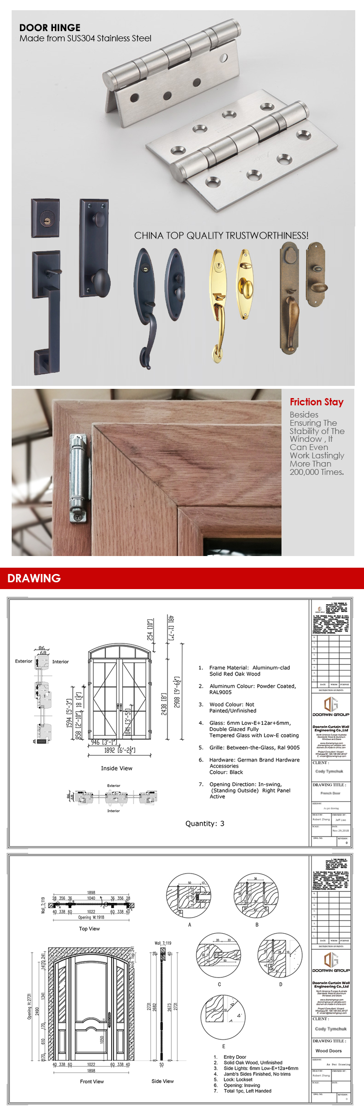 Dallas external solid hardwood doors exterior wood with glass panels door slab