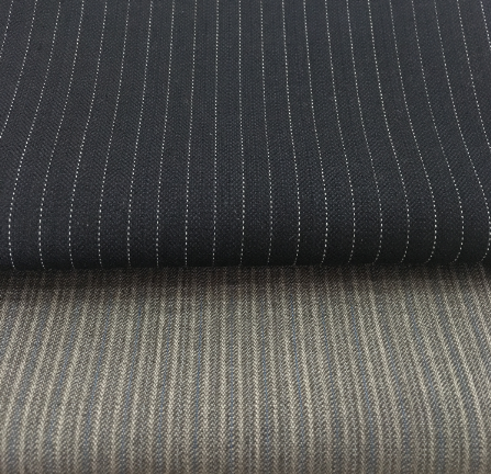 Stripe deco worsted wool fabric