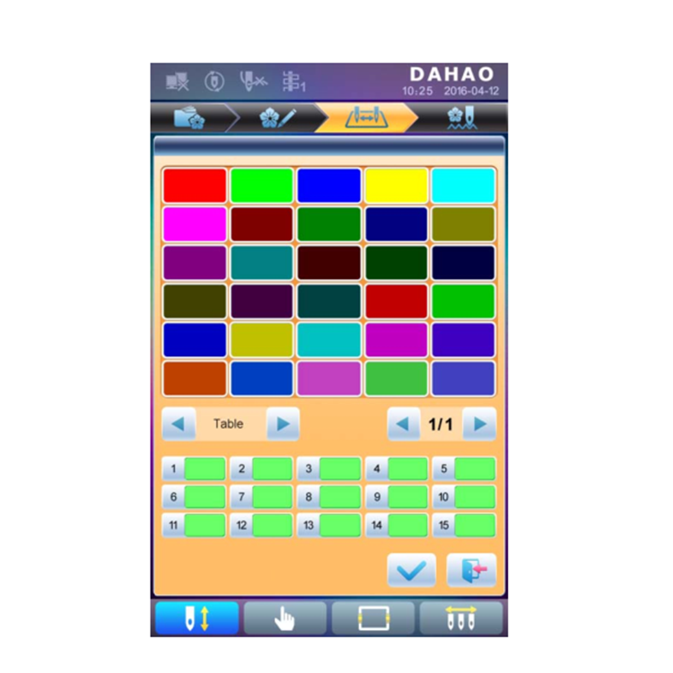 Embroidery Software DAHAO A15 operating system