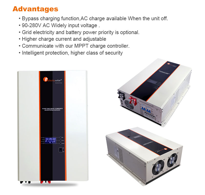 10KVA Off Grid Split phase Hybrid Solar Inverter For Solar Power System