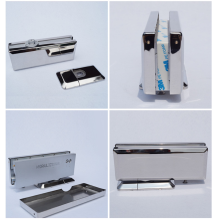 Metal floor springs for glass doors