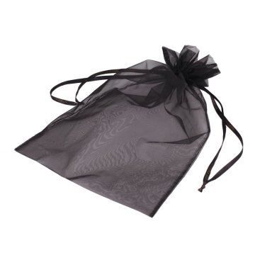 black customized size small organza drawstring pouch