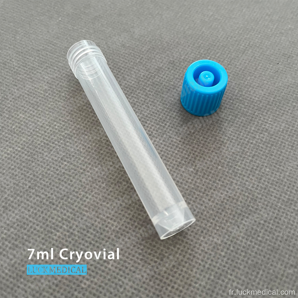 7 ml de tube en plastique cryogénique FDA